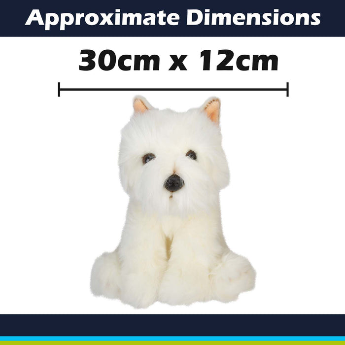 Highland Terrier Dog Soft Toy Premium Quality White - 30cm x 12cm