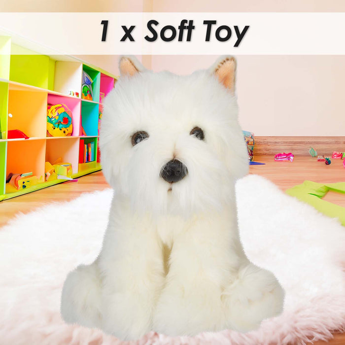 Highland Terrier Dog Soft Toy Premium Quality White - 30cm x 12cm