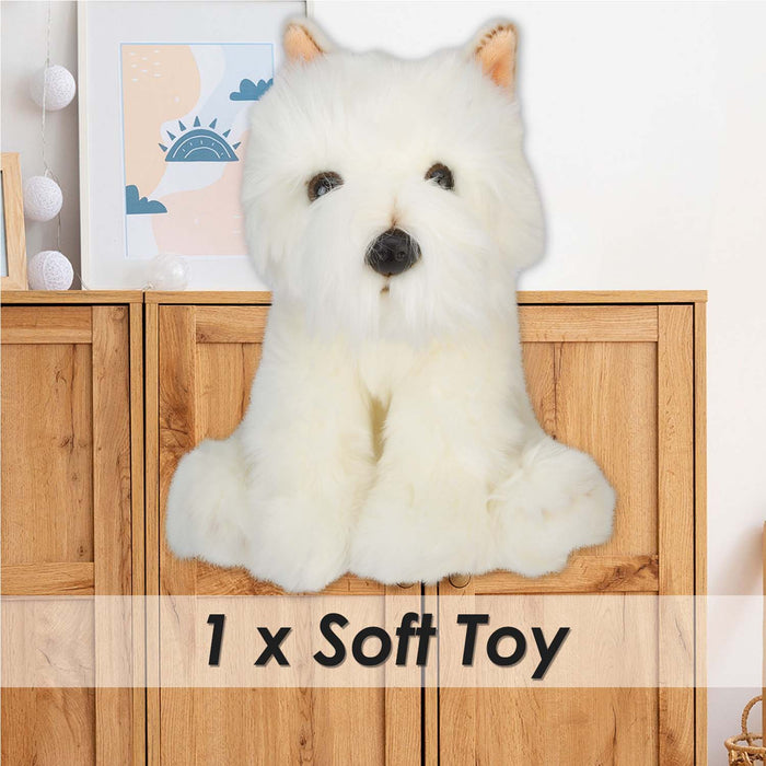 Highland Terrier Dog Soft Toy Premium Quality White - 30cm x 12cm