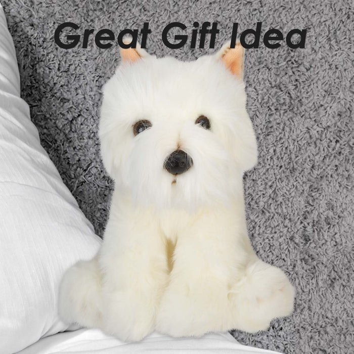 Highland Terrier Dog Soft Toy Premium Quality White - 30cm x 12cm