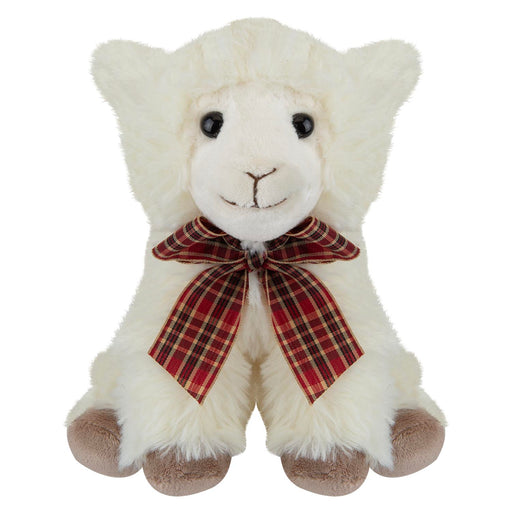 Sitting Lamb Soft Toy With Tartan Bow Farm Multi - 23cm x 15cm