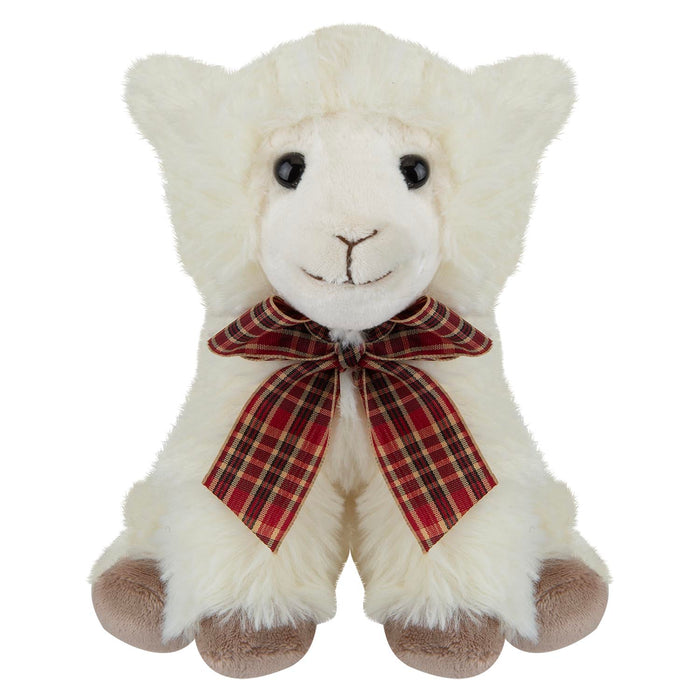 Sitting Lamb Soft Toy With Tartan Bow Farm Multi - 23cm x 15cm