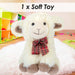 Sitting Lamb Soft Toy With Tartan Bow Farm Multi - 18cm x 12cm