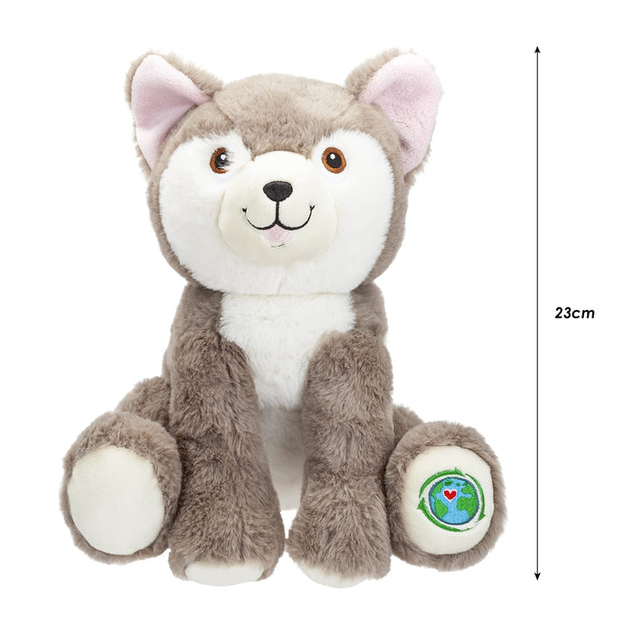 Husky Dog Soft Toy Eco Friendly Plush 100% Recycled Cuddly Environmental 23cm