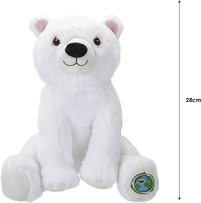 Polar Bear Soft Toy Eco Friendly Plush 100% Recycled Cuddly Environmental 28cm