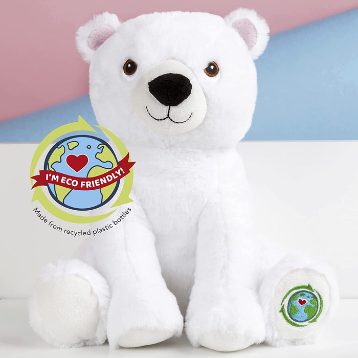 Polar Bear Soft Toy Eco Friendly Plush 100% Recycled Cuddly Environmental 28cm