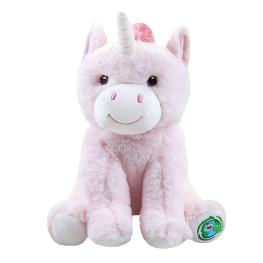 Pink Unicorn Soft Toy 100% Recylcled Materials-Eco Friendly 23cm Pink