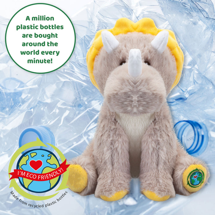 Triceratops Soft Toy Dinosaur 100% Recycled Materials-Eco Friendly