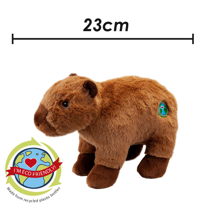 Brown Capybara Soft Toy Animal 100% Recylcled Materials-Eco Friendly 22cm Brown