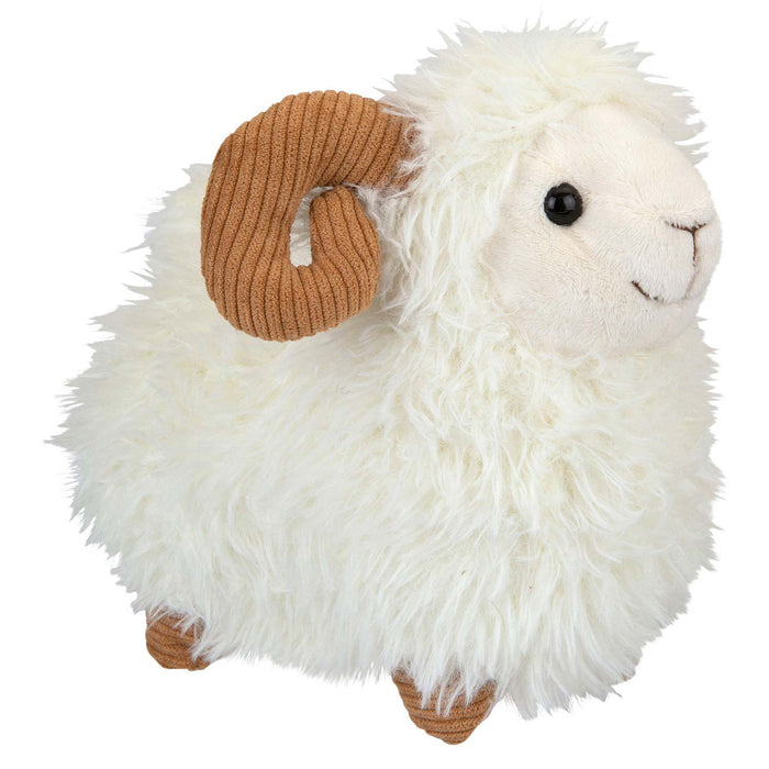 Sheep With Horns Soft Toy Plush Stuffed White