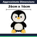Penguin Kawaii Zoo Soft Toy Bedroom Decoration Black - 26cm x 16cm