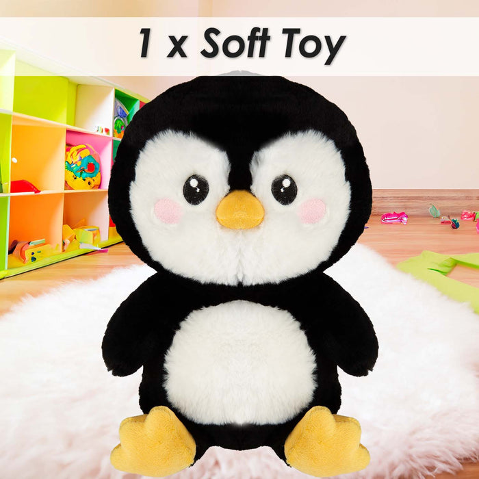 Penguin Kawaii Zoo Soft Toy Bedroom Decoration Black - 26cm x 16cm