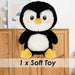 Penguin Kawaii Zoo Soft Toy Bedroom Decoration Black - 26cm x 16cm
