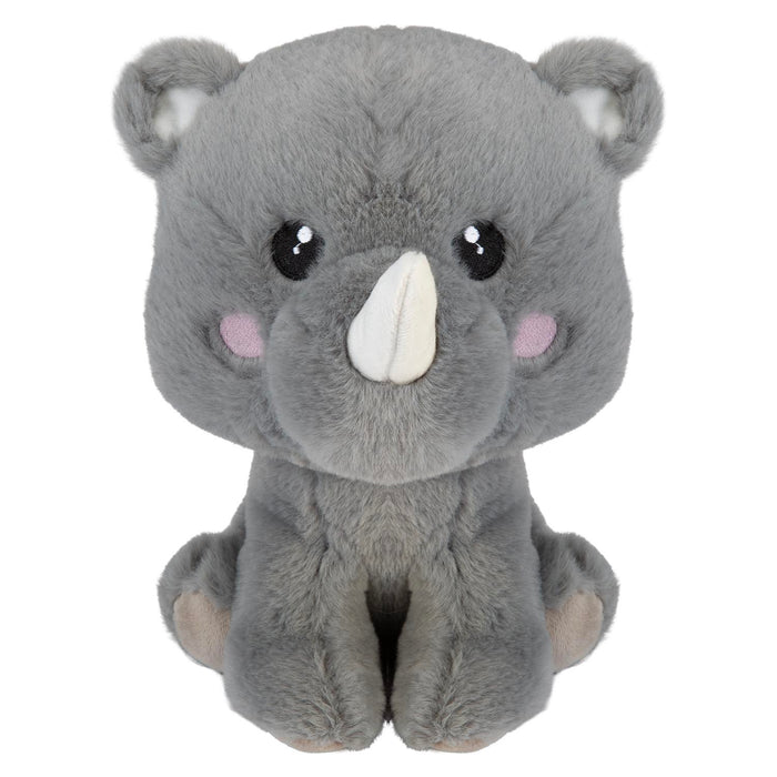 Rhino Kawaii Zoo Soft Toy Bedroom Decoration Grey - 25cm x 18cm