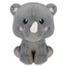 Rhino Kawaii Zoo Soft Toy Bedroom Decoration Grey - 25cm x 18cm