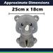 Rhino Kawaii Zoo Soft Toy Bedroom Decoration Grey - 25cm x 18cm