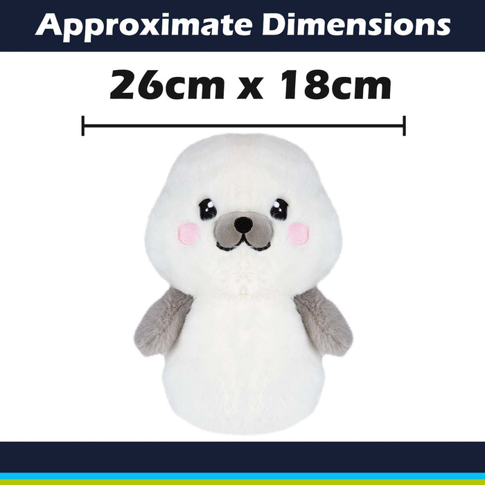 Seal Kawaii Zoo Soft Toy Bedroom Decoration White - 26cm x 18cm