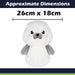 Seal Kawaii Zoo Soft Toy Bedroom Decoration White - 26cm x 18cm