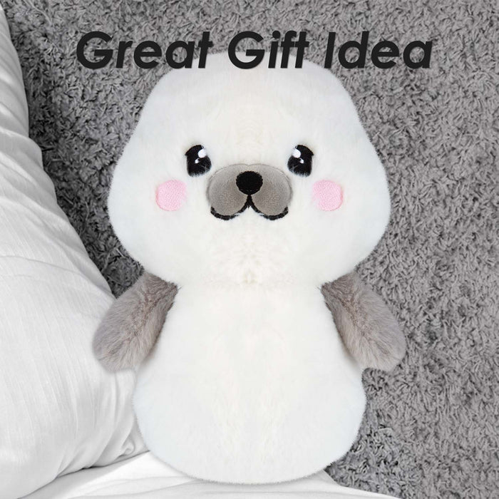 Seal Kawaii Zoo Soft Toy Bedroom Decoration White - 26cm x 18cm