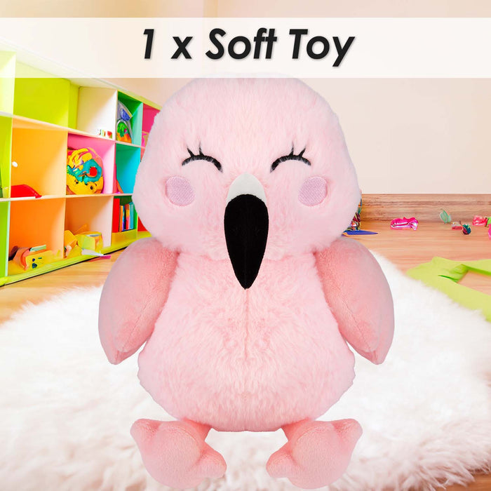 Flamingo Kawaii Zoo Soft Toy Bedroom Decoration Pink - 25cm x 16cm