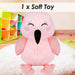 Flamingo Kawaii Zoo Soft Toy Bedroom Decoration Pink - 25cm x 16cm