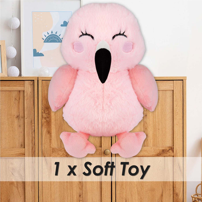 Flamingo Kawaii Zoo Soft Toy Bedroom Decoration Pink - 25cm x 16cm