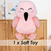Flamingo Kawaii Zoo Soft Toy Bedroom Decoration Pink - 25cm x 16cm