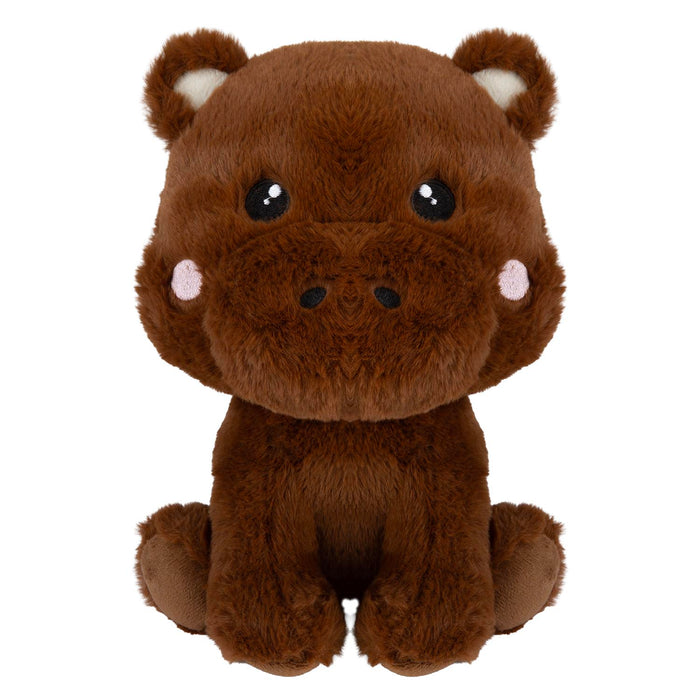 Hippo Kawaii Zoo Soft Toy Bedroom Decoration Brown - 25cm x 16cm