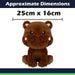 Hippo Kawaii Zoo Soft Toy Bedroom Decoration Brown - 25cm x 16cm