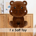Hippo Kawaii Zoo Soft Toy Bedroom Decoration Brown - 25cm x 16cm