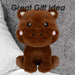 Hippo Kawaii Zoo Soft Toy Bedroom Decoration Brown - 25cm x 16cm