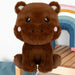 Hippo Kawaii Zoo Soft Toy Bedroom Decoration Brown - 25cm x 16cm