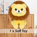 Lion Kawaii Zoo Soft Toy Bedroom Decoration Multi - 25cm x 16cm