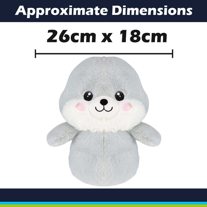 Sea Lion Kawaii Zoo Soft Toy Bedroom Decoration Grey - 26cm x 18cm