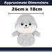 Sea Lion Kawaii Zoo Soft Toy Bedroom Decoration Grey - 26cm x 18cm