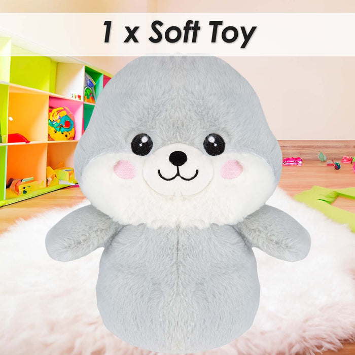 Sea Lion Kawaii Zoo Soft Toy Bedroom Decoration Grey - 26cm x 18cm