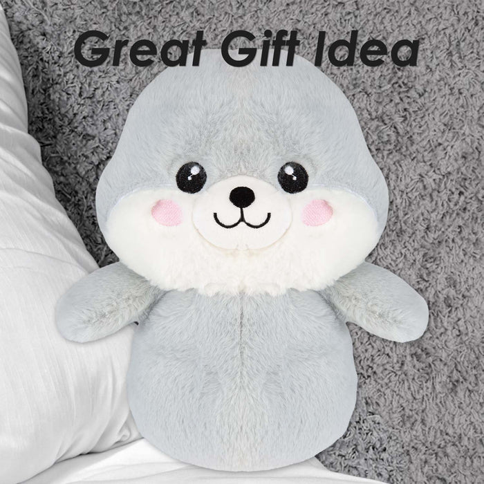 Sea Lion Kawaii Zoo Soft Toy Bedroom Decoration Grey - 26cm x 18cm