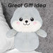 Sea Lion Kawaii Zoo Soft Toy Bedroom Decoration Grey - 26cm x 18cm