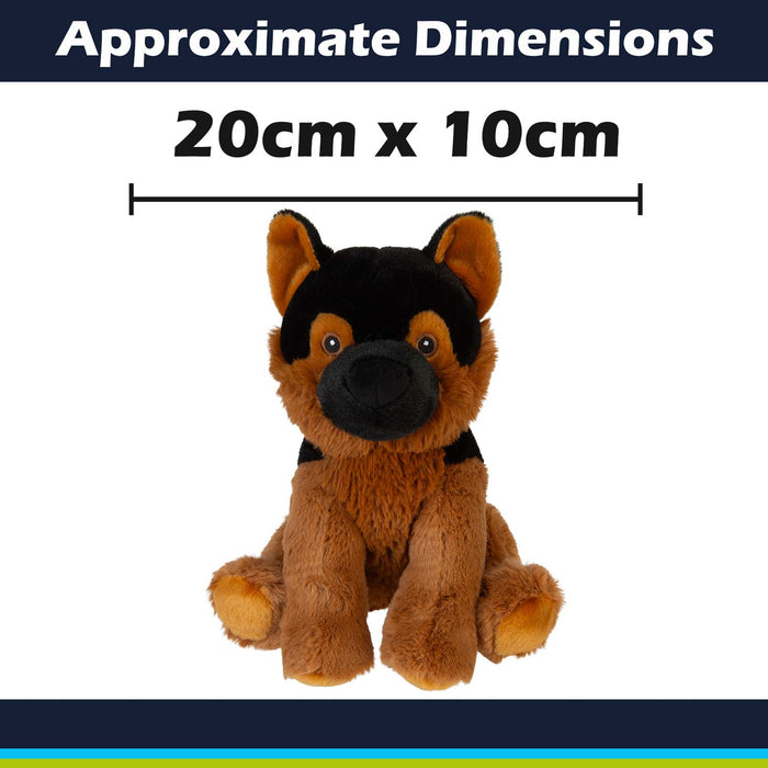 Alsatian Eco Soft Toy Planet Pals Animals Black - 20cm x 10cm