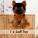Alsatian Eco Soft Toy Planet Pals Animals Black - 20cm x 10cm