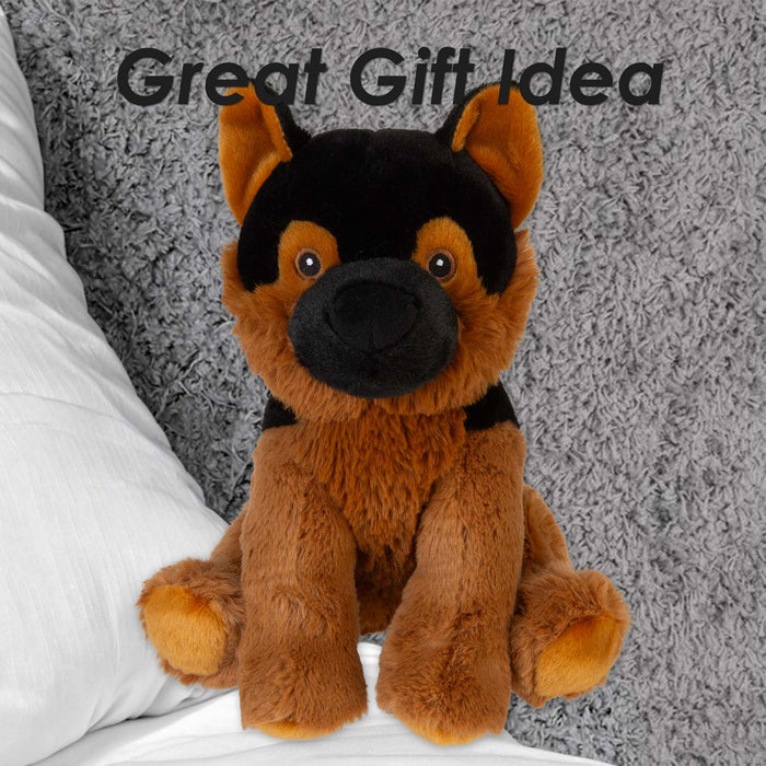 Alsatian Eco Soft Toy Planet Pals Animals Black - 20cm x 10cm