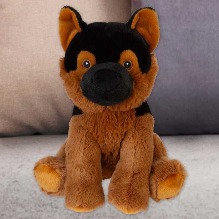 Alsatian Eco Soft Toy Planet Pals Animals Black - 20cm x 10cm