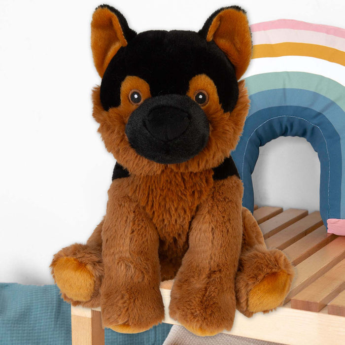 Alsatian Eco Soft Toy Planet Pals Animals Black - 20cm x 10cm