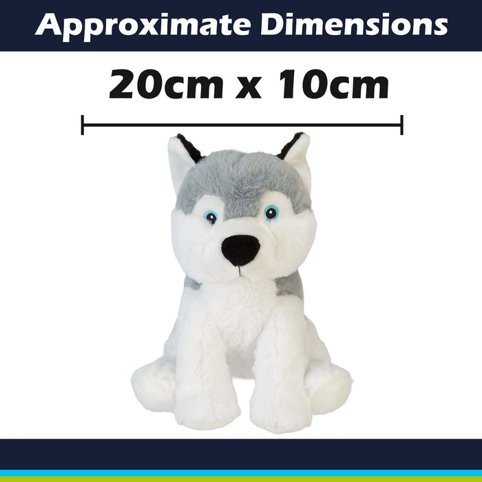 Husky Eco Soft Toy Planet Pals Animals Grey - 20cm x 10cm
