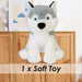 Husky Eco Soft Toy Planet Pals Animals Grey - 20cm x 10cm