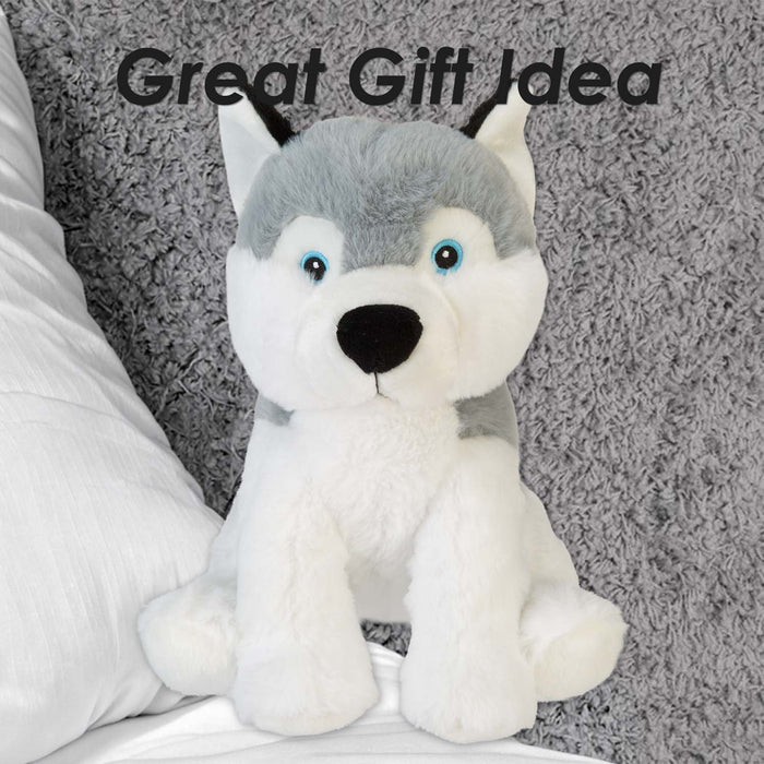 Husky Eco Soft Toy Planet Pals Animals Grey - 20cm x 10cm