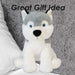 Husky Eco Soft Toy Planet Pals Animals Grey - 20cm x 10cm