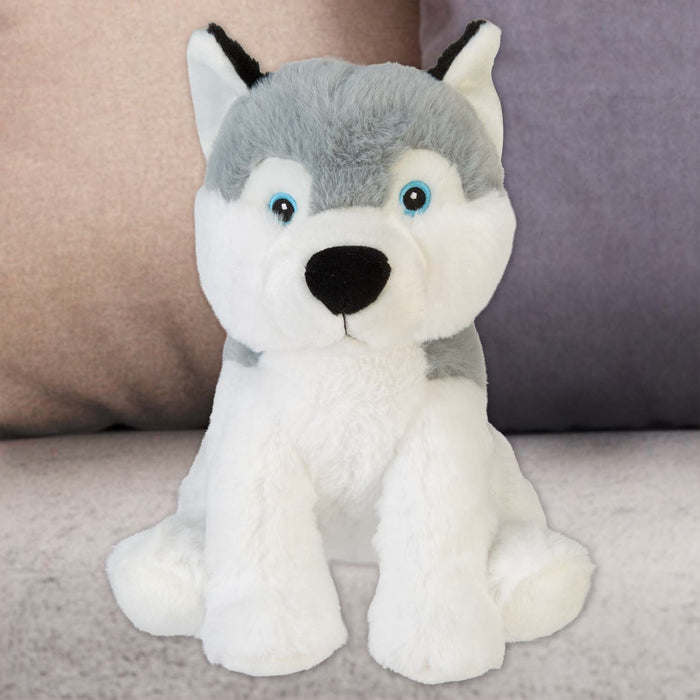 Husky Eco Soft Toy Planet Pals Animals Grey - 20cm x 10cm