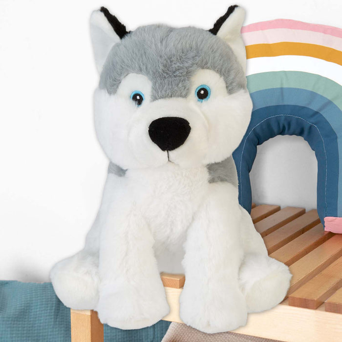 Husky Eco Soft Toy Planet Pals Animals Grey - 20cm x 10cm