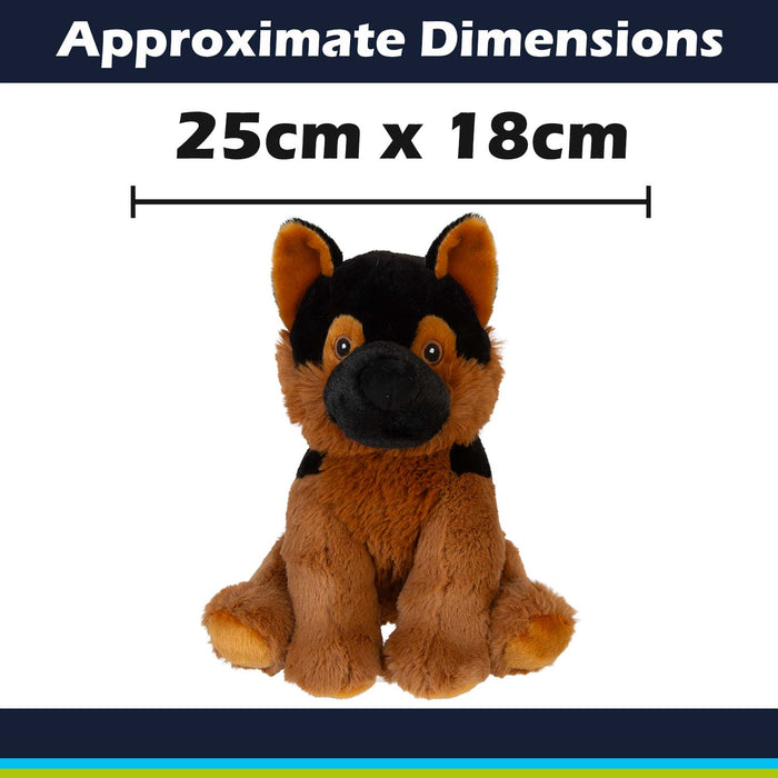 Alsatian Eco Soft Toy Planet Pals Animals Black - 25cm x 18cm